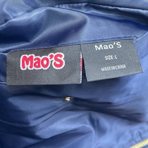 Men's Mao’s Eagle Blue and Orange Bomber Jacket Sz L - NWT - Picture 11 of 14